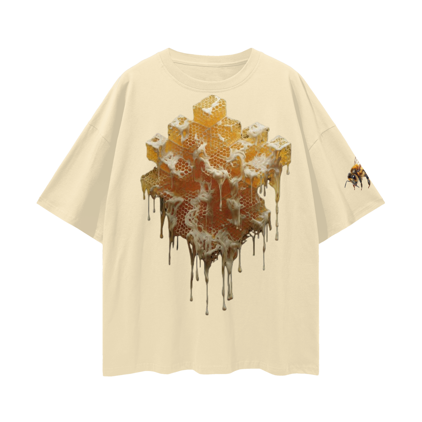 honey wax drip Streetwear Loose Drop Shoulder T-Shirt