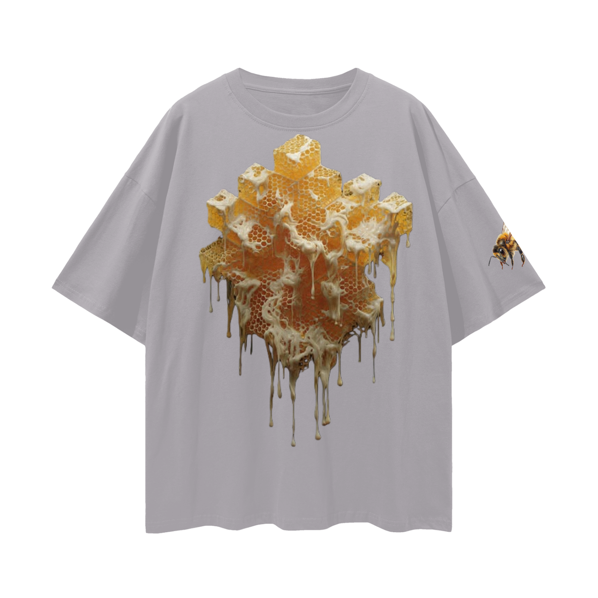 honey wax drip Streetwear Loose Drop Shoulder T-Shirt