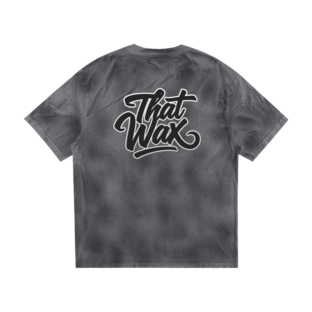 Black Script Dirty Washed Loose T-Shirt