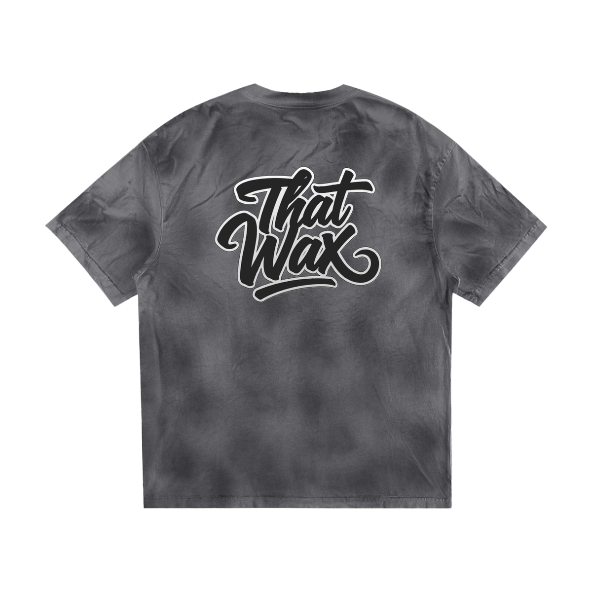 Black Script Dirty Washed Loose T-Shirt
