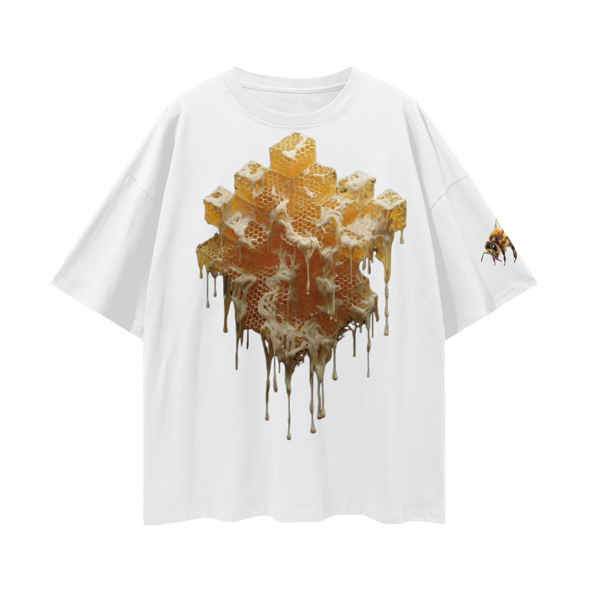 honey wax drip Streetwear Loose Drop Shoulder T-Shirt