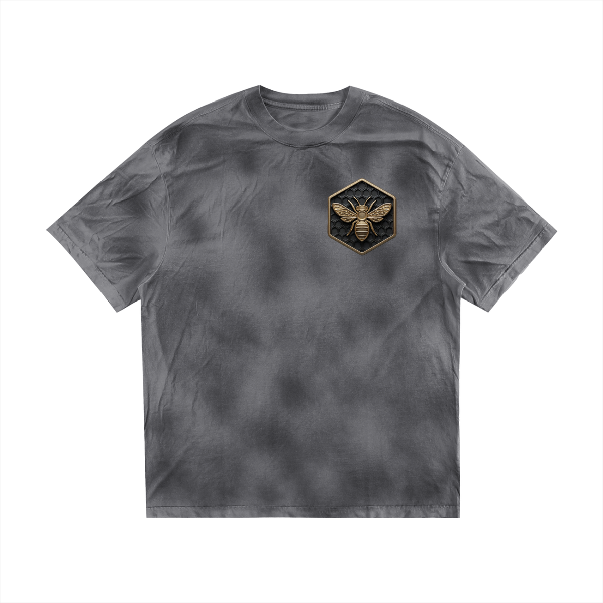 Black Script Dirty Washed Loose T-Shirt