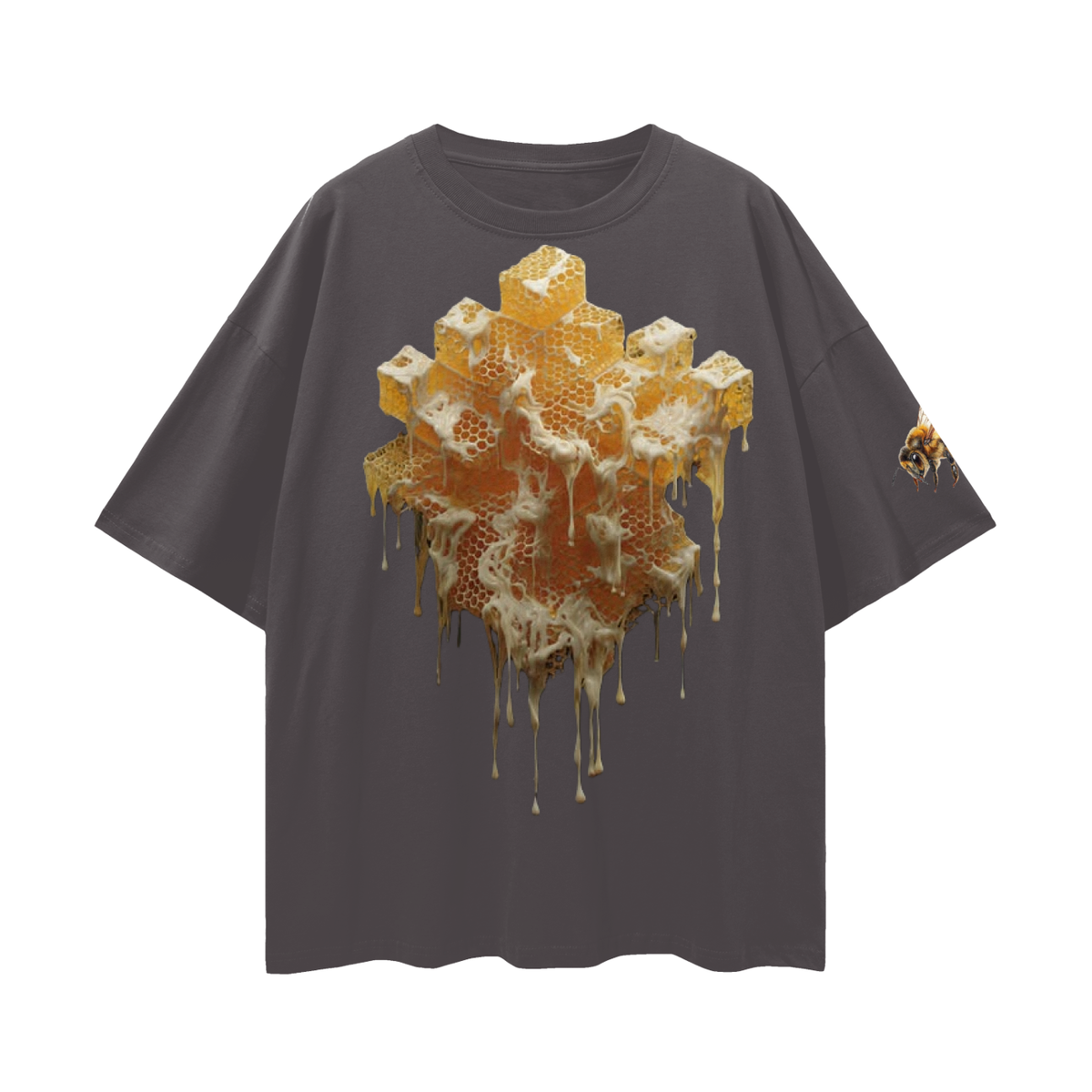 honey wax drip Streetwear Loose Drop Shoulder T-Shirt
