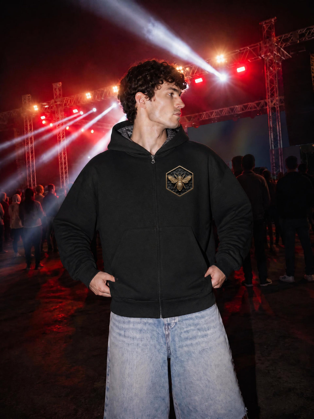 Classic gold script Zip Hoodie