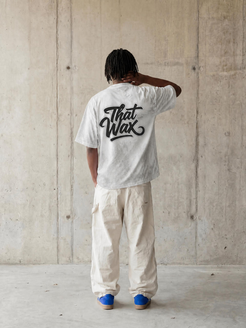 Black Script Dirty Washed Loose T-Shirt