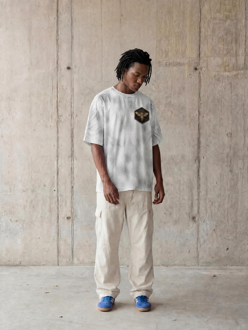 Black Script Dirty Washed Loose T-Shirt