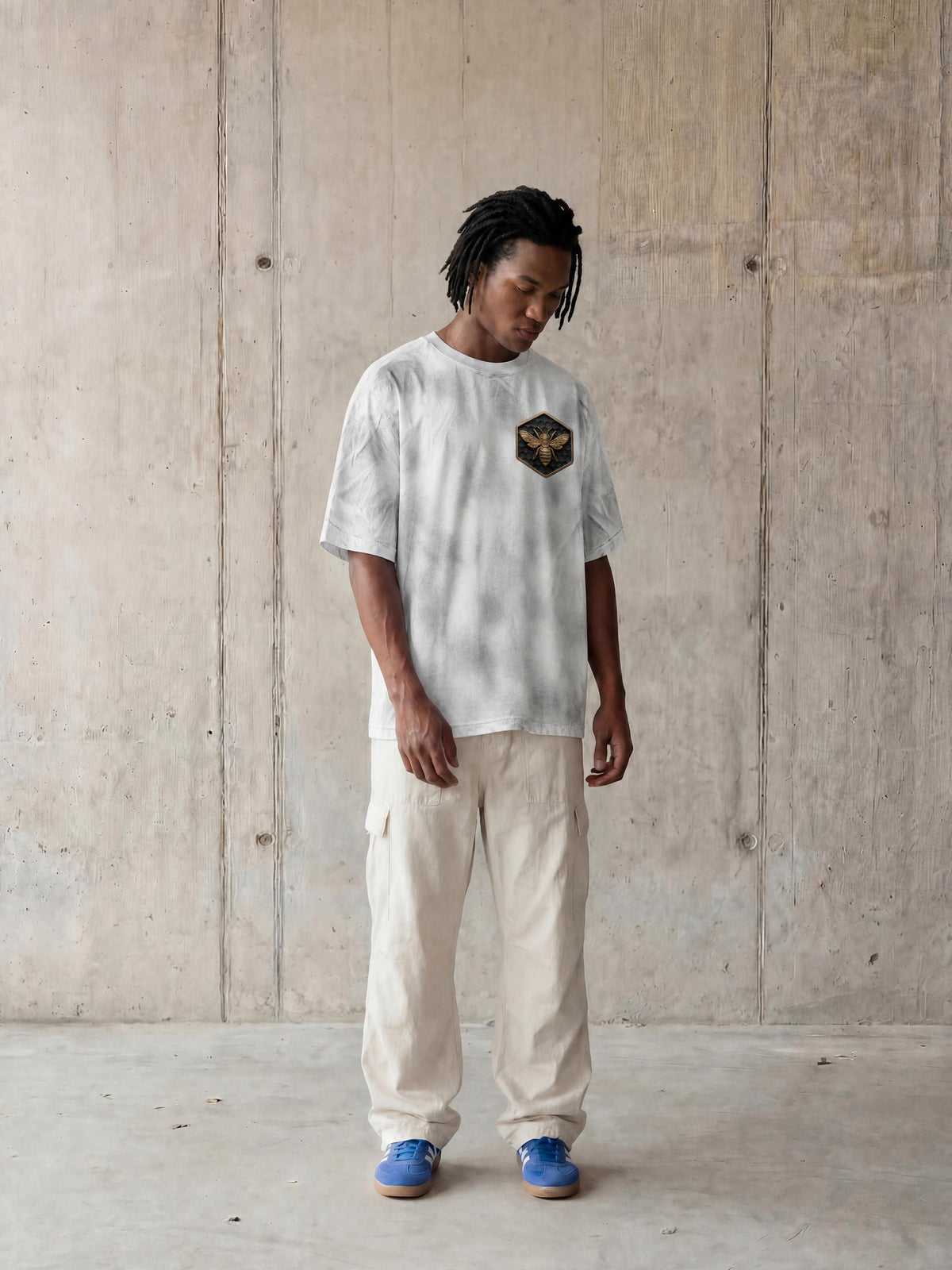 Black Script Dirty Washed Loose T-Shirt