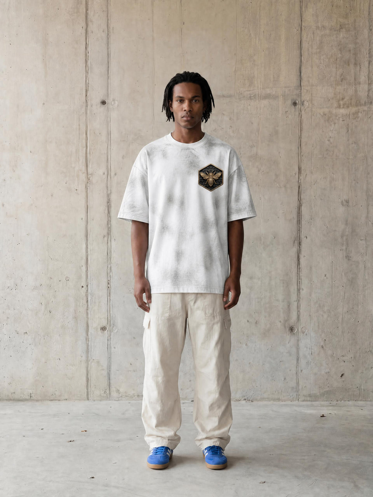 Black Script Dirty Washed Loose T-Shirt